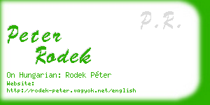 peter rodek business card